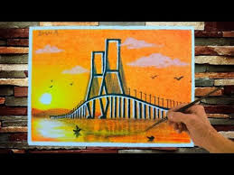 Cara Menggambar Pemandangan Jembatan Suramadu Youtube