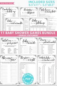 Double baby shower belongs to baby games, baby caring games, baby dress up games, baby games, baby care games. 11 Rustic Baby Shower Games Printable Package Press Print Party