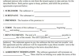 Free Sublease Agreement Template Word Best Of Printable Sample ...