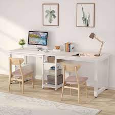 Package weights about 63 lbs (28.5 kg); Tribesigns 78 Computer Desk Extra Large Two Person Office Desk With Shelf Double Workstation Desk For Home Office All White Walmart Com Walmart Com