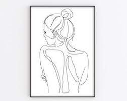 Download Line Woman Face Vector Svg Female Minimalist Digital Etsy Art Printable Wall Art Woman Face