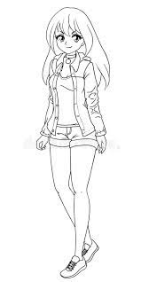 The article features some of the famous anime characters of all time in the form of anime coloring pages printable she wears her hair in a long ponytail with bangs falling casually on her forehead. Hand Drawn Vector Illustration Kawaii Anime Girl Big Eyes Vector Illustration Can Be Used For Children S Coloring Book Tatto Stock Vector Illustration Of Model Dress 167422590