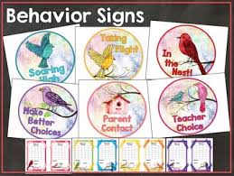 Bird Classroom Decor Behavior Chart In Watercolor Bird Theme
