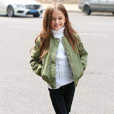 Click To Buy 6 7 8 9 10 11 12 13 14 15 16 Years Old Children Jacket Girls Olive Baseball Winter Outfits For Girls Girls Winter Coats Kids Fashion Clothes