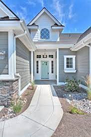 Walmart.com has been visited by 1m+ users in the past month Amherst Gray By Benjamin Moore With Front Door Painted Wythe Blue House Paint Exterior House Exterior Exterior House Color