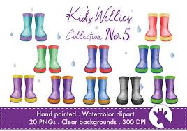 Download Kid S Wellies Gum Boots Watercolor Clipart And Raindrops Etsy In 2020 Clip Art Kids Wellies Watercolor Clipart PSD Mockup Templates