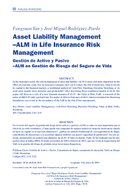 Simple asset allocation (100% bonds), and 5. Asset Liability Management Alm In Life Insurance Risk Management