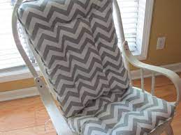 Custom Tufted Rocking Chair Cushions Or Pads In Grey Chevron For Dining Kitchen Patio Porch Chai Rocking Chair Cushions Rocking Chair Pads Tufted Rocking Chair