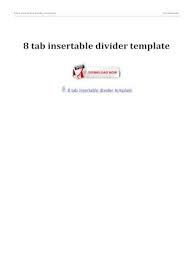 Free templates and fonts from avery let you customize and print your inserts in minutes. 8 Tab Insertable Divider Template Soup Ioasset 0 Soup Io Asset 10158 2011 03ab Pdfinsertable Tab Dividers 8 Tab Set Multicolor Tabs Overall Rating Love The Template To Print Tabs Pdf Document