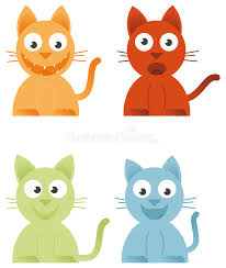 4 Cats Stock Vector Illustration Of Front Scenics Orange 4375714