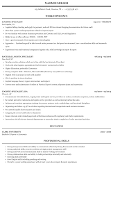 The transportation import/export specialist i will work directly with the trade operations manager, internal organizations and external. Logistic Specialist Resume Sample Mintresume