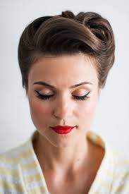 Skip the classic chignon this is an excellent example of how to work with medium layered hair! Vintage Updos For Medium Hair