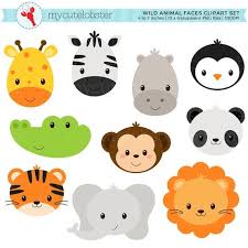 Wild Animal Faces Clipart Set Giraffe Crocodile Panda Lion Tiger Animal Faces Personal Use Small Commercial Use Instant Download Animal Faces Animals Wild Giraffe