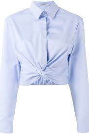 Say hello to your new layering hero with a frilled detail cropped blouse or crochet top. No One S Wearing Classic Button Up Shirts Anymore Crop Shirt Blue Long Sleeve Tops Blue Long Sleeve Shirt