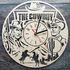 Available in custom sizes, cowhide and leathers.custom. Western Cowboy Wall Art Clock Home Kitchen Living Room Decor Unique Gift Idea For Men Kids Woman Fri Cowboy Wall Art Wall Clock Clock