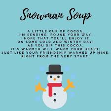 Schneemannsuppe Rezept Fur Eine Originelle Geschenkidee Schneemannsuppe Gedicht Auf Englisch Gerichte Fur Kinder