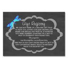 Chalkboard Blue Dragonfly Baby Gift Registry Wedding Invitation Business Wedding Gift Registry Cards Rustic Chic Wedding Invitation