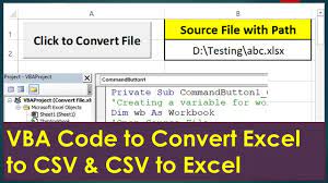 Csv files are commonplace nowadays. Vba To Convert Excel File To Csv File And Csv To Excel File Youtube