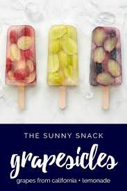 Frozen Grape Lemonade Pops Grapes From California Grape Popsicles Recipe Grape Dessert Frozen Grapes