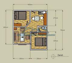 Denah Rumah Minimalis Type 21 1 Lantai Terbaru 2015 Denah Rumah Desain Rumah Kecil Denah Lantai Rumah