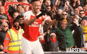 6 goals two penalties and plenty of passion, as arsenal moved to the 4th place, putting. Arsenal Aubameyang Gif