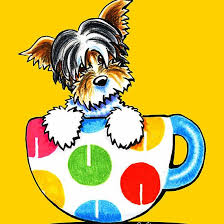 Biewer Yorkie Polka Dot Cup By Offleashart Biewer Yorkie Yorkie Puppy Drawing
