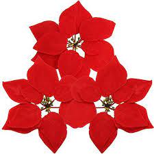 Supla 30 Pcs Velvet Poinsettia Flower Heads 8 3 Bloom Di Https Www Amazon Christmas Flower Arrangements Holiday Floral Arrangements Floral Christmas Tree
