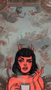 Devil satan red 666 aesthetic. Devil Painting Aesthetic Painting Inspired