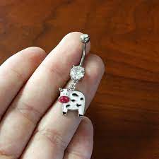 Amazon.com: Body Candy Cute Moo Cow Belly Ring : Clothing, Shoes & Jewelry