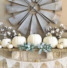 Black And White Fall Decor White Pumpkin Fall Mantel Thedowntownaly Via Instagram Farmhouse Fall Decor Fall Mantle Decor Fall Mantel Decorations