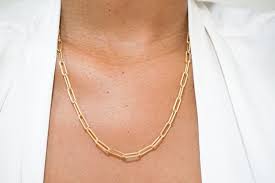 14k Paperclip Chain Necklace 14k Gold Box Chain Necklace Etsy In 2020 Evil Eye Necklace Gold Thick Chain Necklace Dainty Diamond Necklace