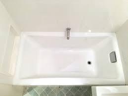 Manchester white acrylic seamless freestanding bathtub the manchester is a unique freestanding bath tub that can also be installed against a wall. How To Make A 5 Foot Alcove Tub Feel Like A Vintage One Improvised Life