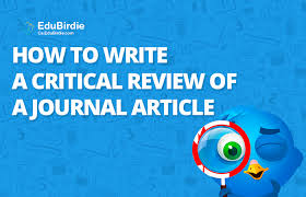Font styling and size are used to signal prominence. How To Write A Critical Review Of A Journal Article Ca Edubirdie Com