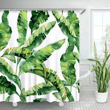 Tropical shower curtain, green banana leaf fabric bathroom curtain,with hook set,bathroom decorative shower curtain can be machine washed joyjnatyamim 4.5 out of 5 stars (131) sale price $34.72 $ 34.72 $ 38.58 original price $38.58 (10%. Amazon Com Livilan Tropical Shower Curtain Plant Shower Curtains Set With Hooks Botanical Bathroom Decor 72x72 Inches Machine Washable Green Palm Banana Leaf Kitchen Dining