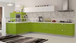 High Quality Fresh Green Kitchen Cabinet Wooden Design