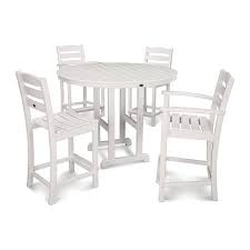Polywood La Casa 5 Piece Counter Dining Set La Casa Cafe Polywood Outdoor Fur Polywood Outdoor Furniture 5 Piece Dining Set Outdoor Furniture Collections