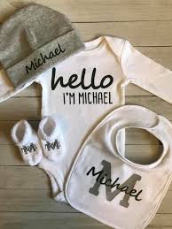 Hello I M Baby Name Personalized Gift Set Personalized Gift Sets Custom Baby Gifts Personalized Baby Gifts