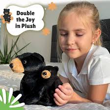 Amazon.com: Mom and Baby Mini Black Bear Stuffed Animals for Boys and  Girls, Safari Baby Shower Decorations, Nursery Decor, Zoo Animals for  Toddlers, Realistic Toys, Soft, Huggable and Squeezable