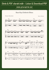 Kara Kas Gozlerin Elmas Nota Tab Gitaregitim Net Karin Kaslari Kas Sarkilar