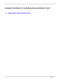 Fillable Online Sample Charting For Code Blue Documentation
