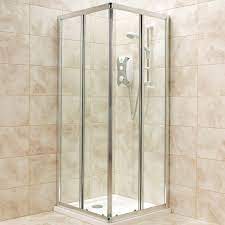 Square Corner Entry Shower Enclosure W 760mm D 760mm Rooms Diy At B Q Shower Enclosure Square Shower Enclosures Double Sliding Doors
