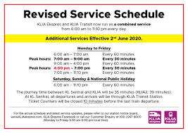 Schedules & mapsthe next service change is on sunday, june 20. New Train Schedule For Klia Ekspres Services Economy Traveller