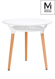 Modesto coffee table has a rustic and natural style; Modesto Table Hide Fi 80 White Mdf Top Wooden Base Lunares Store