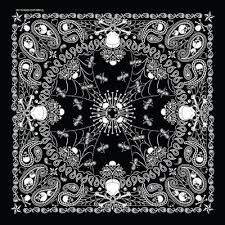 Black And White Paisley Bandana Good Sports Skeletal Paisley Bandana 22x22 Inch Bandana Paisley Skull Bandanna