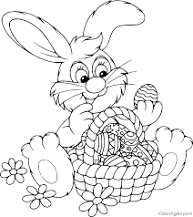 When the printable coloring page has loaded, click on the print icon to print it. Easter Bunny Taking Out Eggs From The Basket Coloring Page Coloringall