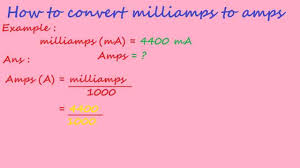 how to convert milliamps to amps electrical formulas