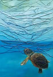 Sea Turtle Baby Climate Change Art Global Warming Art Environmental Art