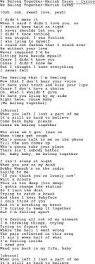And i know i'm asking too much. Lyrics To We Belong Together Mariah Carey This Song Relates To How Keiko Was Always The One For Henry An Mariah Carey Lyrics Together Lyrics Saddest Songs