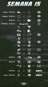 Comprehensive national football league news, scores, standings, fantasy games, rumors, and more. Nfl Mexico Na Twitterze Llegamos A La Semana 15 Te Dejamos El Calendario Completo Que Partidos Vas A Ver