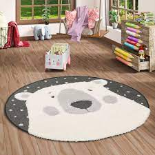 Nanook eisbär faux fur teppich erinnert an dinner for one und wird auf bestellung individuell gefertigt. Hochflor Langflor Shaggy Kinder Teppich Richie Eisbar Grau Weiss Rund